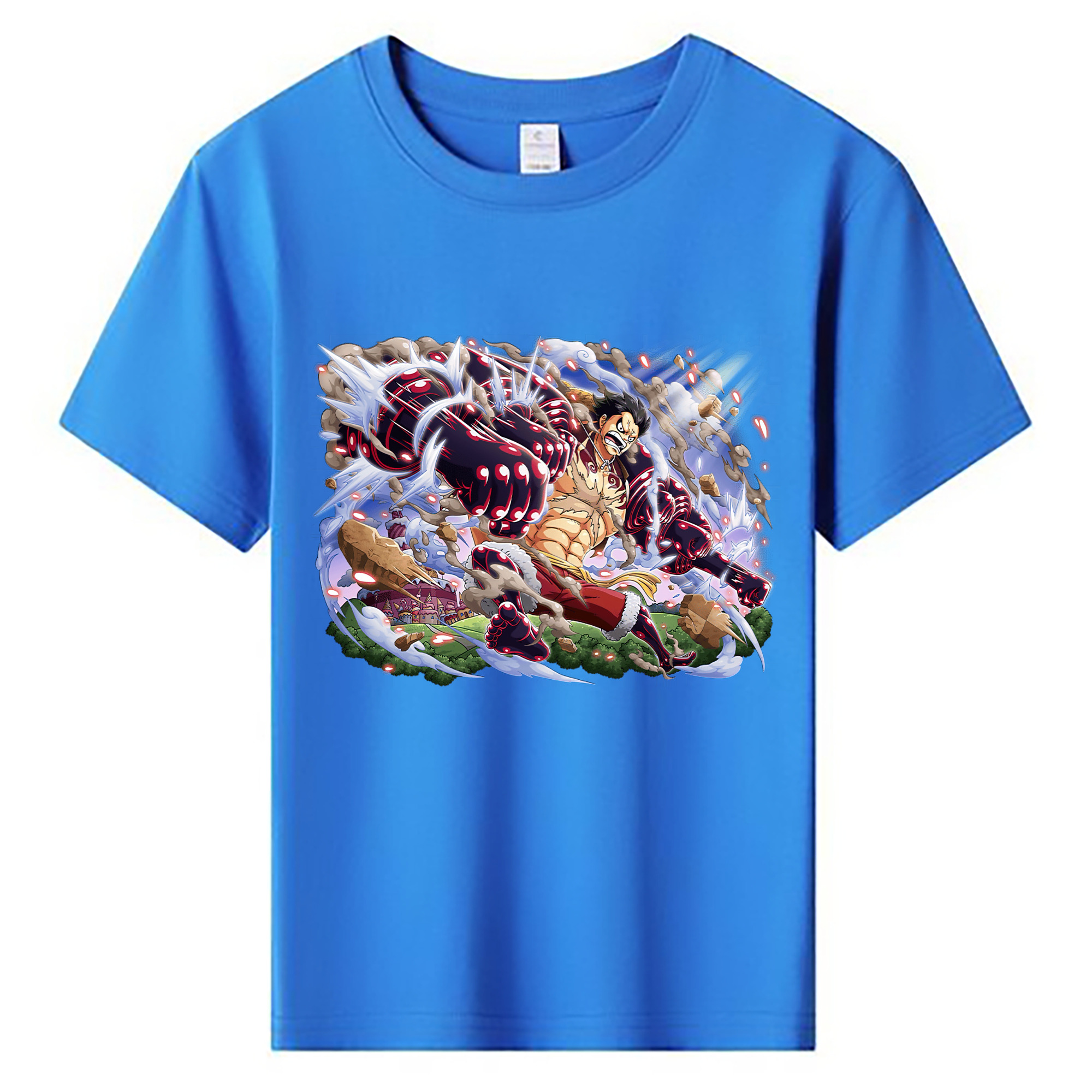 ワンピース モンキー・D・ルフィ ONE PIECE Monkey D. Luffy 綿100％キッズTシャツ（フロントプリント）